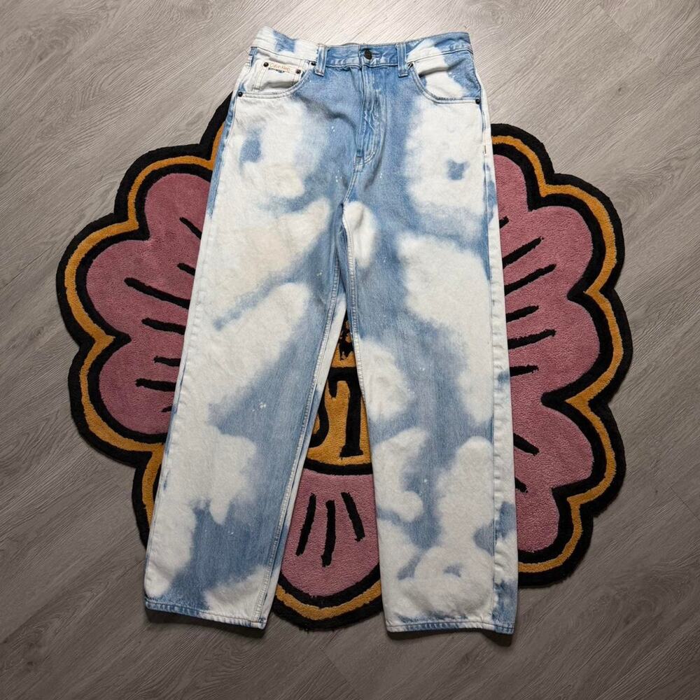 Calvin Klein Original Wide Leg Bleached Denim Jeans Size 31